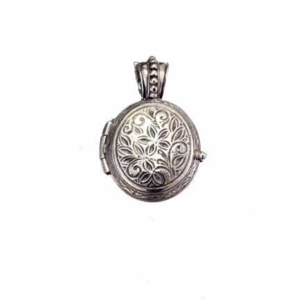 Oval Locket Pendant Engraved in Sterling silver 925