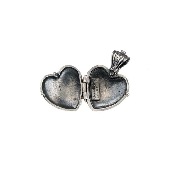 Locket Heart Pendant Engraved in Sterling silver 925