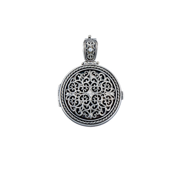 Mediterranean Round Locket Pendant in Sterling Silver - Image 3