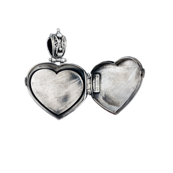 Heart Mediterranean Locket Pendant in Sterling Silver - Image 3