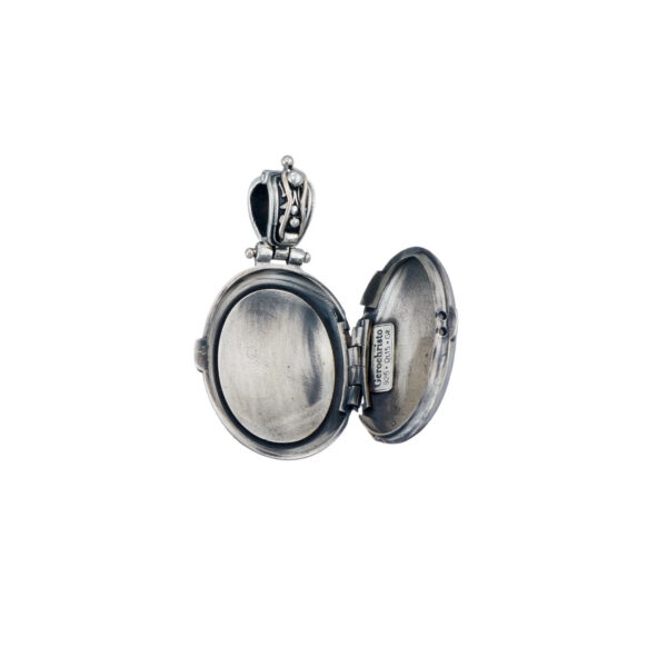 Mediterranean Round Locket Pendant in Sterling Silver - Image 3