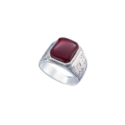 Sterling Silver Ring for Men with Semi Precious Stones