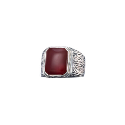 Sterling Silver Ring for Men with Semi Precious Stones