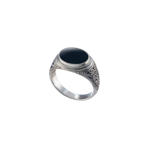 Oval Ring for Men in Sterling Silver 925