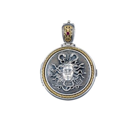 Ancient Medusa Round Locket Pendant Photo Remembrance