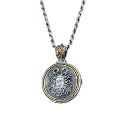 Ancient Medusa Round Locket Pendant Photo Remembrance