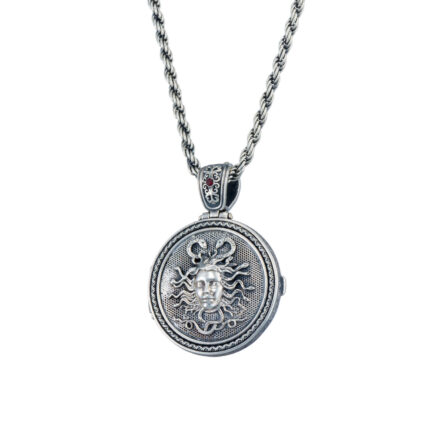 Ancient Medusa Round Locket Pendant Photo Remembrance