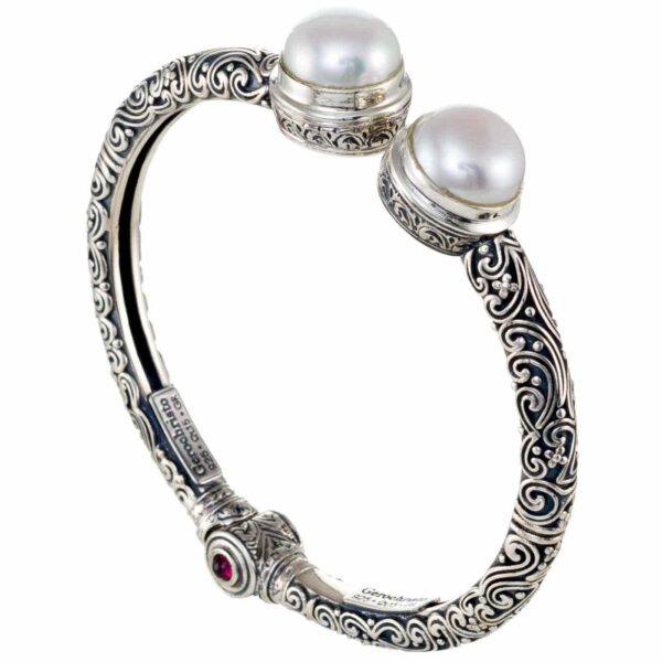 Freshwater Pearls Cuff Bracelet in Sterling Silver 6485 small