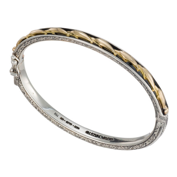 Golden Dolphin Bangle Bracelet in 18k Gold and Silver 6572 a