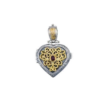 Heart Locket Large Pendant Filigree Photo Remembrance