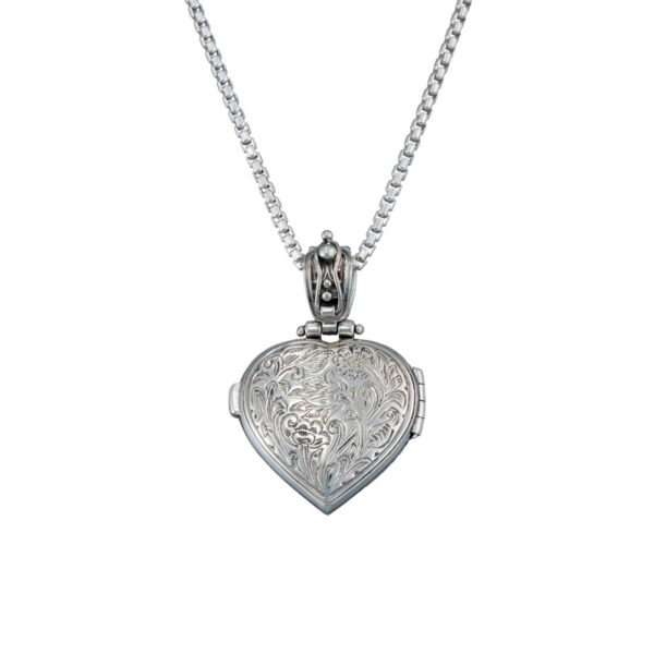 Heart Locket Large Pendant Filigree Photo Remembrance