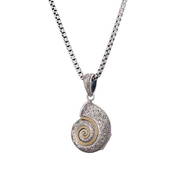 Sea Snail Locket Pendant Photo Remembrance