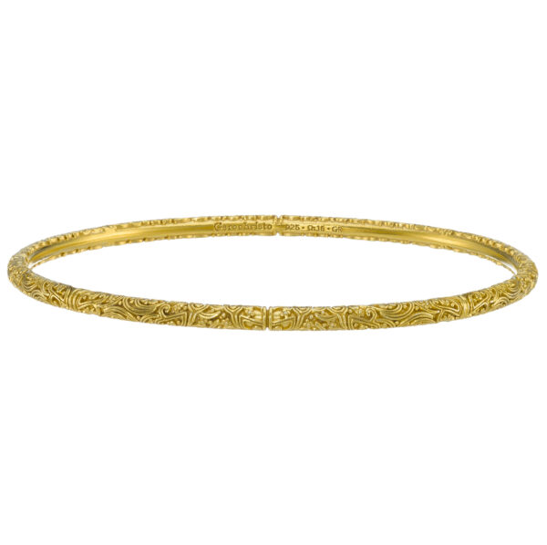 Thin Bangle Bracelet 3mm in Gold plated Sterling Silver 6496