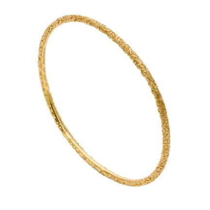 Thin Bangle Bracelet 3mm in Gold plated Sterling Silver 6496GP