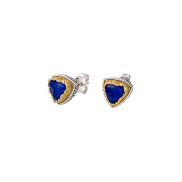 Triangle Small Stud Earrings in Silver 1713GP lapis