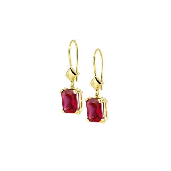 Emerald Cut Drop Earrings in k14 yellow Gold