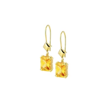 Emerald Cut Drop Earrings in k14 yellow Gold