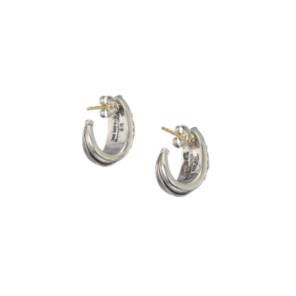 Half Hoop Earrings in 18k Yellow Gold and Sterling Silver 925