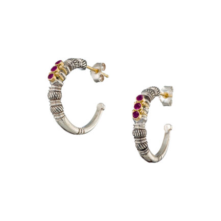 Hoop Earrings in 18k Yellow Gold and Silver