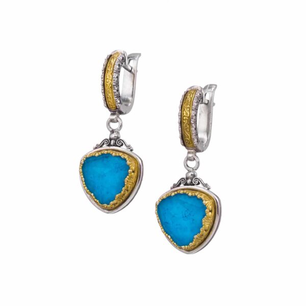 Iris Earrings in Sterling Silver with Gold plated parts