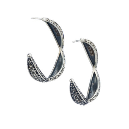 Large Hoop Earrings Sterling Silver 925