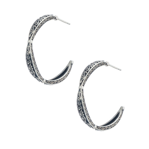 Large Hoop Earrings Sterling Silver 925