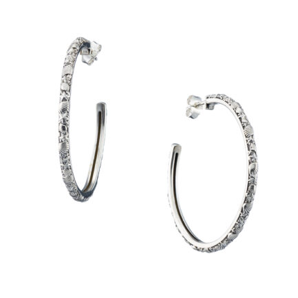 Large Hoop Earrings 3.7cm Sterling Silver 925