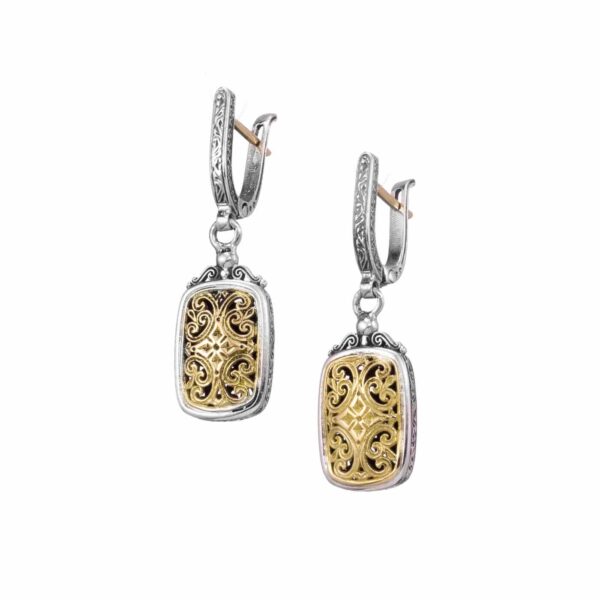 Mediterranean Earrings in 18k Yellow Gold and Sterling Silver