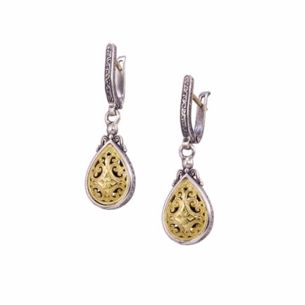 Mediterranean Drop Earrings in 18k Yellow Gold and Sterling Silver