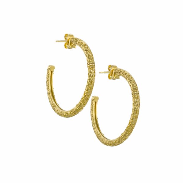 Medium Hoop Earrings 2.5cm in Gold plated Sterling Silver 925