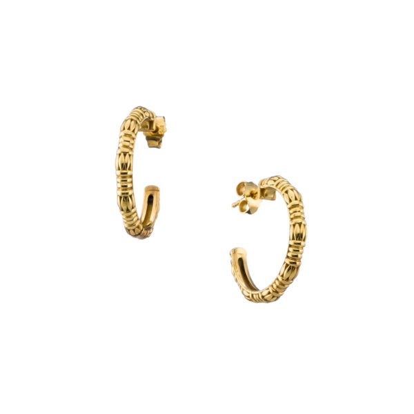 Small Hoop Earrings in Gold pated Sterling Silver 925