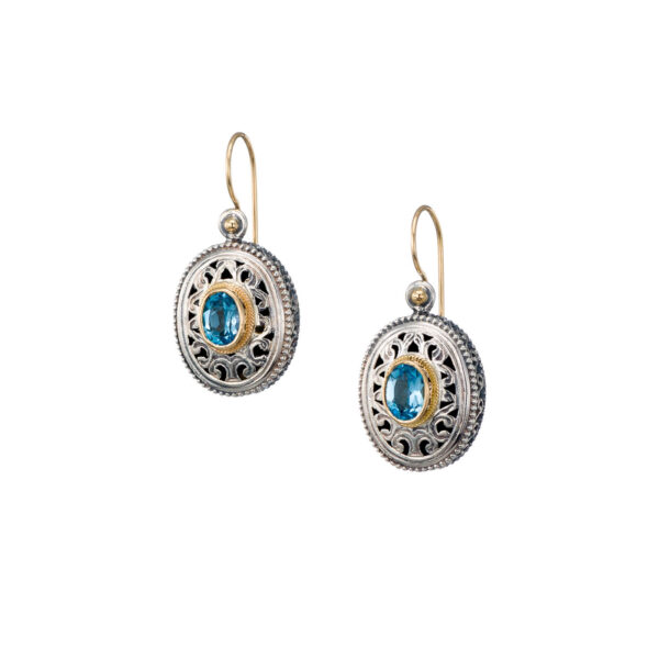 Medium Oval Earrings in k18 Yellow Gold and Sterling Silver 925 - Image 3