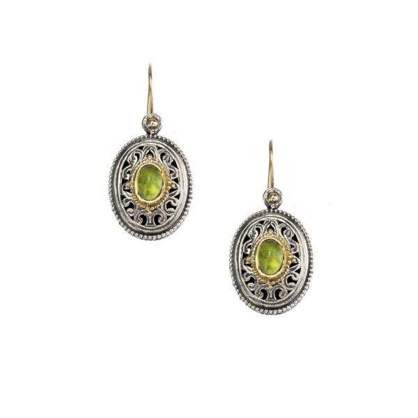 Medium Oval Earrings in k18 Yellow Gold and Sterling Silver 925