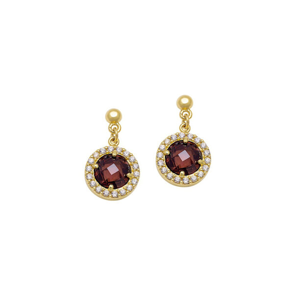 Round Drop Earrings in k14 yellow Gold - Image 2