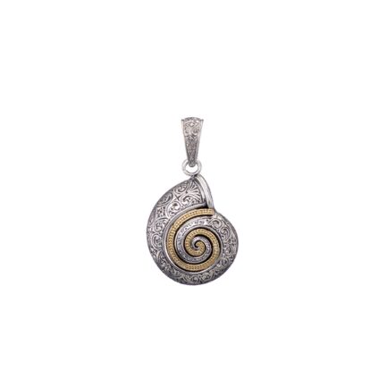 Sea Snail Pendant in 18k Gold and Silver 3427