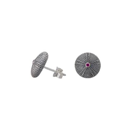 Sea Urchin Stud Earrings in Sterling Silver