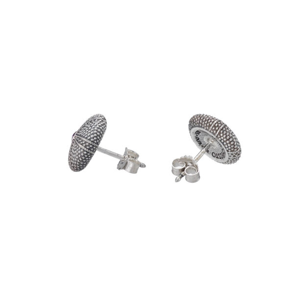 Sea Urchin Stud Earrings in Sterling Silver - Image 3