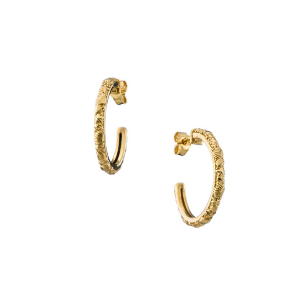 Small Hoop Earrings 2.0cm in Gold plated Sterling Silver 925