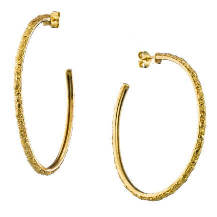 XLarge Hoop Earrings 5cm in Gold plated Sterling Silver 925